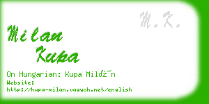 milan kupa business card